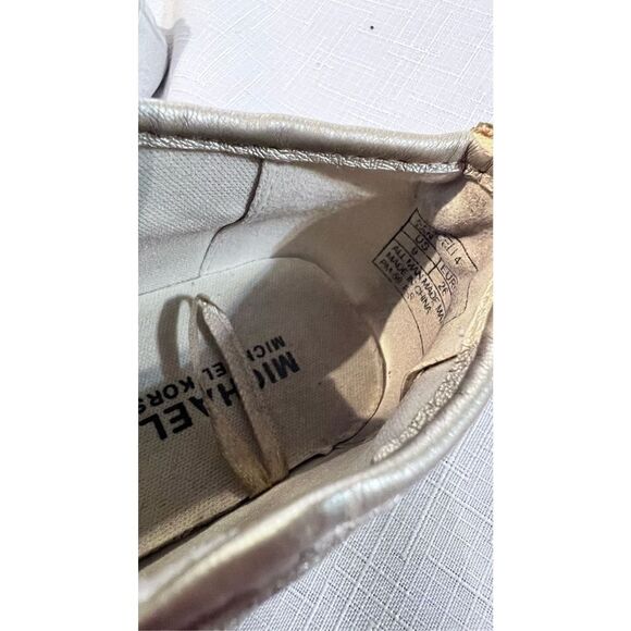Michael Kors Kids Slip On Monogram Gold Tone Logo Sneaker Shoes Toddler 9 US - Picture 9 of 11